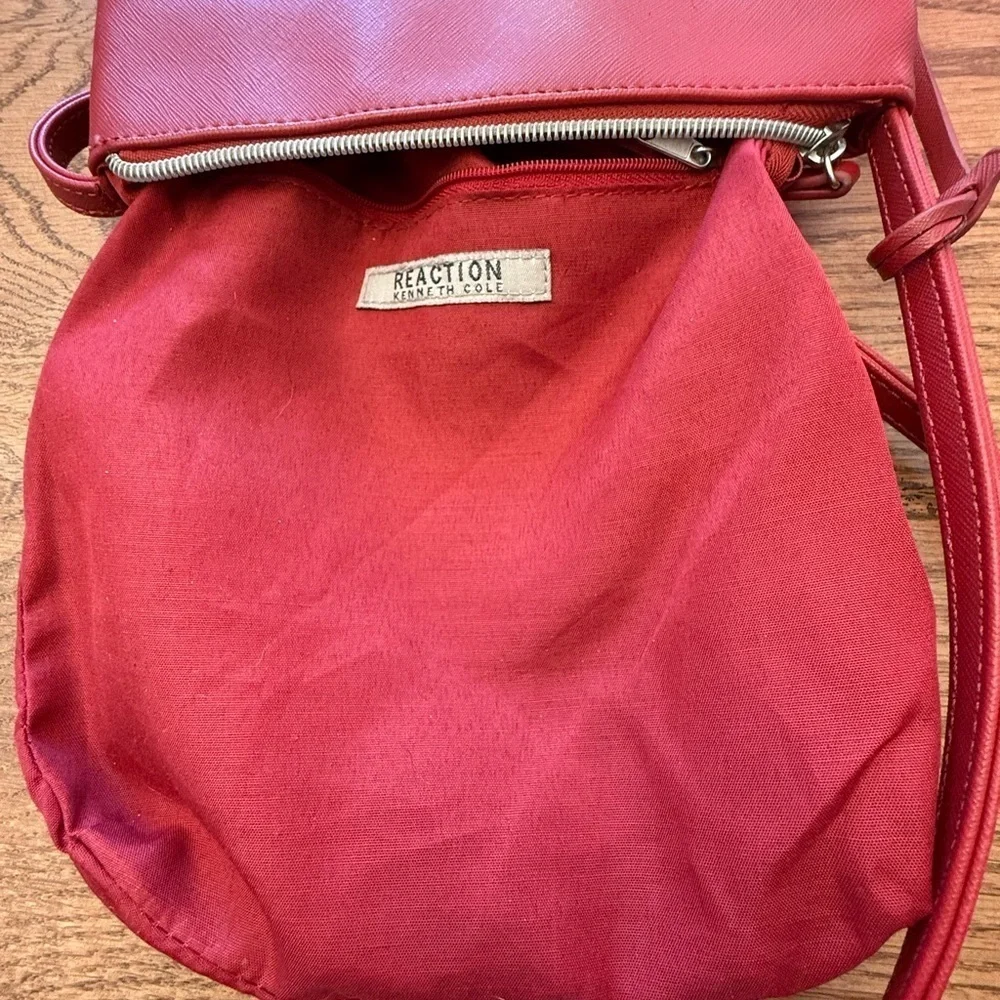 Kenneth Cole Reaction Red Crossbody Bag With Flower Charm